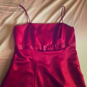Red Satin Bow Dress